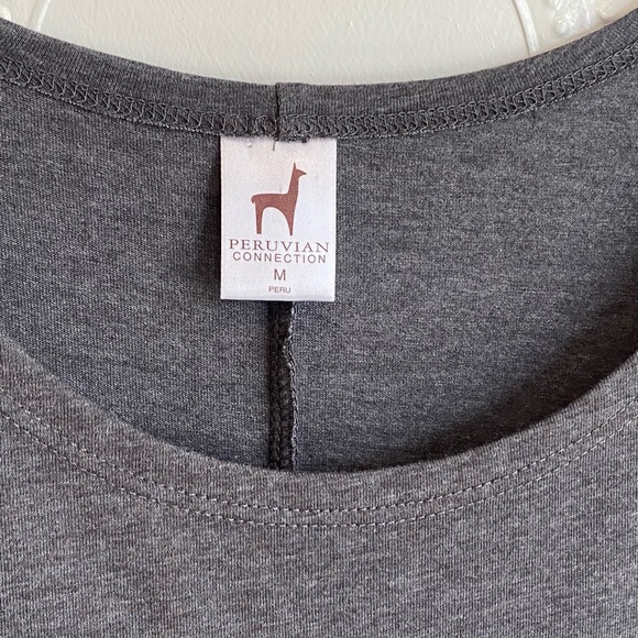 Peruvian connection tank maxi dress size medium gray cotton blend lightweight EC - Picture 5 of 7